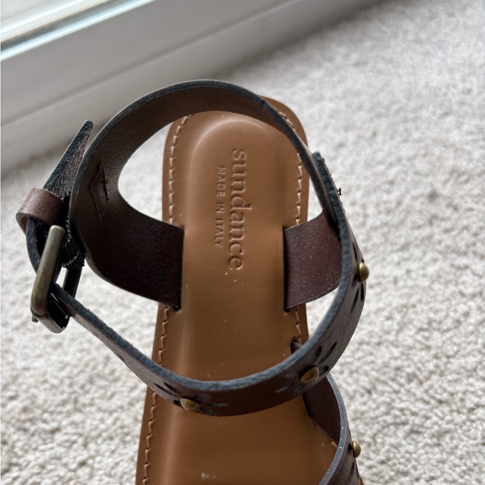 Sundance Dark Brown Floral Sandals - Picture 5 of 6